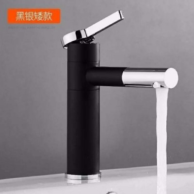 VSOTS范特莎台上盆洗手盆黑色白色水龙头冷热可旋转伸缩浴室龙头图3