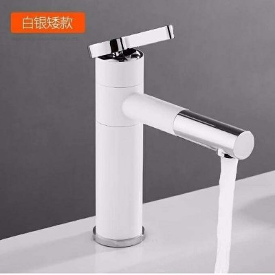 VSOTS范特莎台上盆洗手盆黑色白色水龙头冷热可旋转伸缩浴室龙头图4
