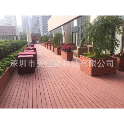 工厂直供户外景观塑木花箱生态木板公园防腐木花盆实心塑木地板