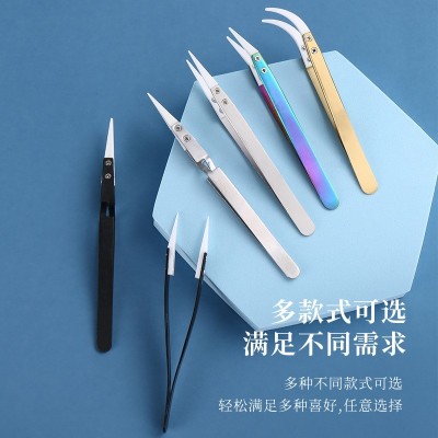 不锈钢镊子可换头陶瓷不锈钢手柄 陶瓷头镊子耐高温1200度图4