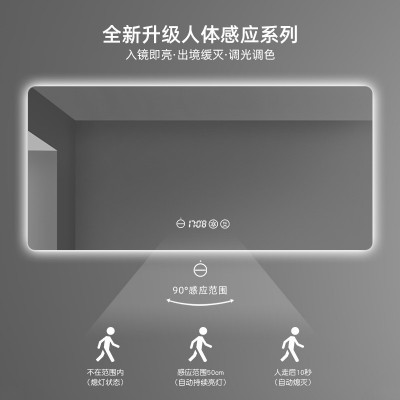 大尺寸酒店led浴室灯镜智能镜卫生间带灯子镜壁挂洗手间防雾镜图3