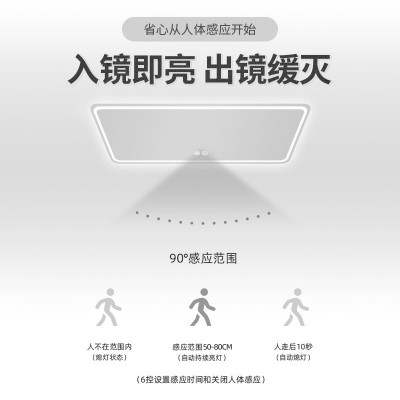 酒店卫生间厕所挂墙高清防雾爆led触摸智能浴室镜子带灯魔镜厂家图4