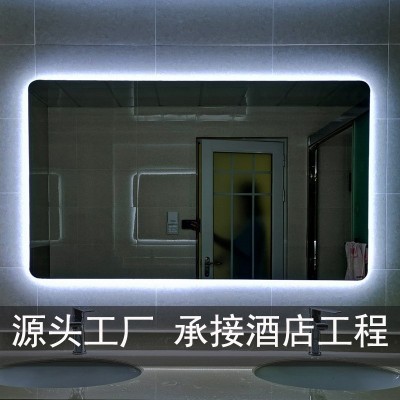 洗手间led发光镜子壁挂智能浴室镜酒店卫生间防雾镜子带灯蓝牙图2