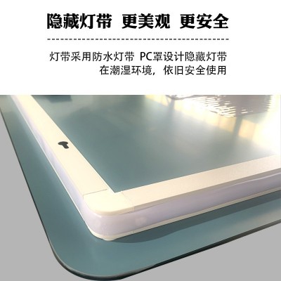 跨境新品led灯带隐藏防雾蓝牙智能镜酒店卫生间方形壁挂浴室镜子图4