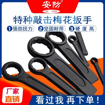 安防钢制敲击梅花扳手45号钢锤击扳手直柄重型敲击扳手单头扳手g图3
