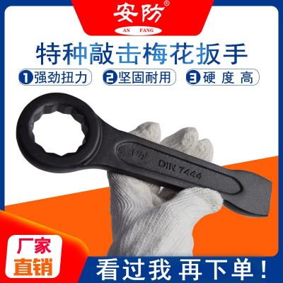 安防钢制敲击梅花扳手45号钢锤击扳手直柄重型敲击扳手单头扳手g图4