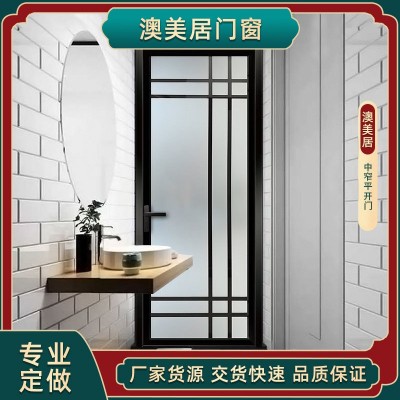 厂家直销 长虹玻璃卫生间门浴室门 极简铝合金家用房间厨房平开门