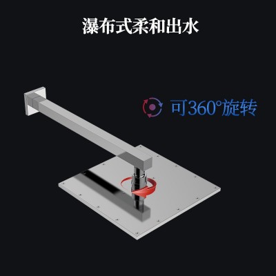 厂家批发两功能方形顶喷花洒套装 酒店工程镀铬淋浴器全套 暗装图2