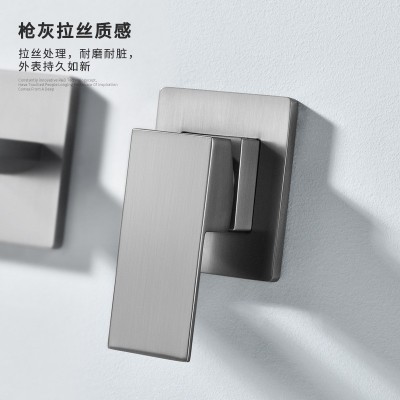 暗装全铜枪灰面盆龙头酒店家用入墙式冷热台盆洗手盆水龙头 AM2201图4