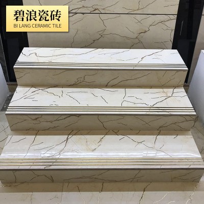 镀金通体大理石楼梯瓷砖梯级砖一体楼梯砖踏步砖1200x480台阶地砖图4