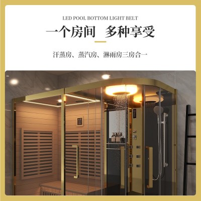 家用汗蒸房安装承建淋浴一体桑拿房全身出汗光波房远红外干蒸房图2