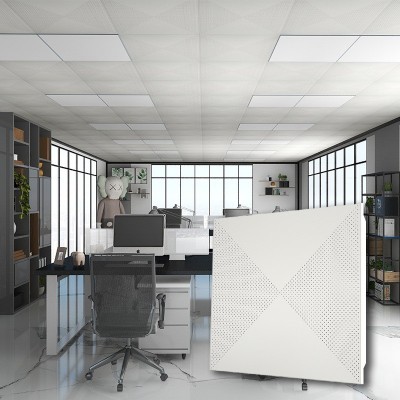 批发铝扣板集成吊顶工程板材料 600*600冲孔吊顶天花板机房办公室图2