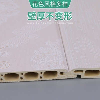 现货快装竹木纤维集成墙板竹炭无缝护墙板石塑pvc扣板实心饰面板图3