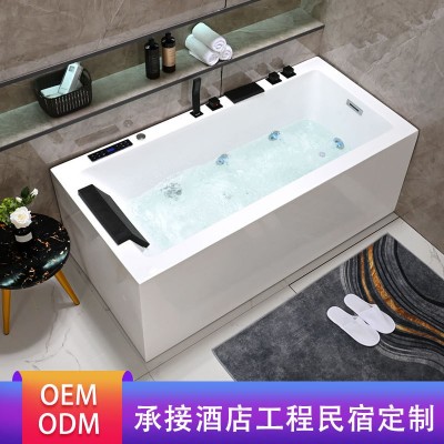 厂家直销 无缝一体亚克力 家用1.3-1.8米双人气泡冲浪按摩浴缸图2