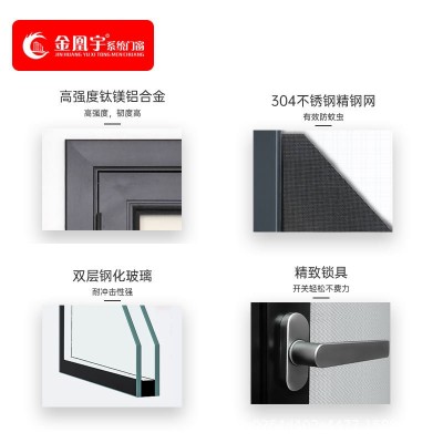 110系统窗平开窗断桥铝门窗封阳台家用隔音隔热窗纱一体平开窗图4