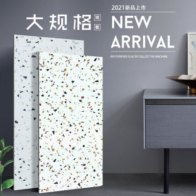 SPC全新料石塑锁扣地板B1阻燃防水耐磨微晶石晶大理石纹地板厂家6图5