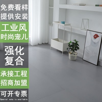 奶油纯色凡尔赛强化复合600方板服装店商业空间展会木地板厂家12m图3