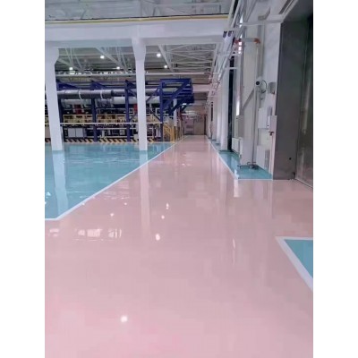盛泰地坪 淡粉色工厂车间防静电环氧自流平施工 耐酸碱 耐磨耐压图4