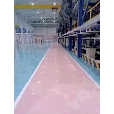 盛泰地坪 淡粉色工厂车间防静电环氧自流平施工 耐酸碱 耐磨耐压图2