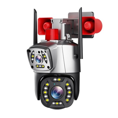 高清夜视变焦监控室外报警对讲无线wifi监控批发双镜头监控摄像头图5