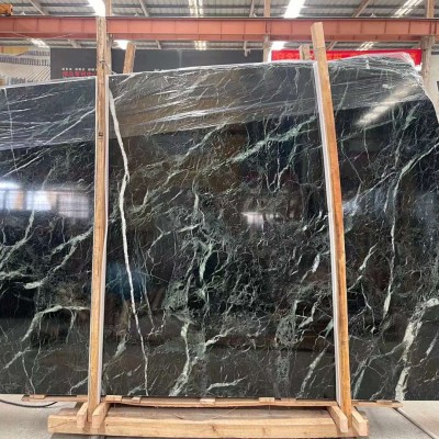谱拉达绿大理石背景墙奢石 楼梯台阶大理石飘窗台面别墅装修图2