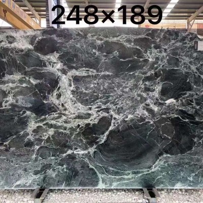 谱拉达绿大理石背景墙奢石 楼梯台阶大理石飘窗台面别墅装修图3