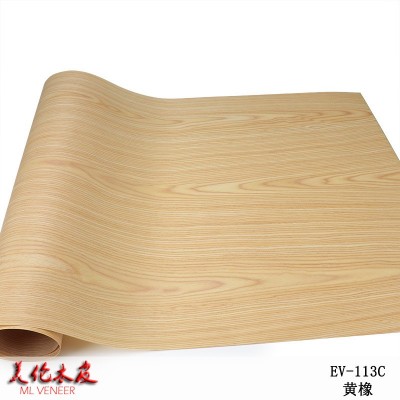 工厂直供60*250cm黄橡花纹科技木皮 无纺布木皮 礼品盒木纹贴面图2