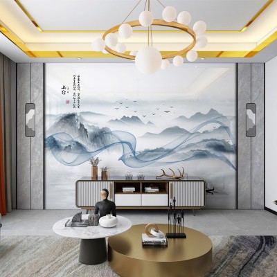 壁布轻奢高级感丝绸电视背景墙墙布客厅防潮无缝墙布壁画厂家批发图2