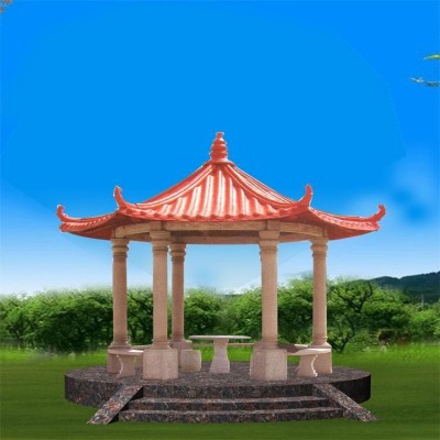 公园中式石凉亭 户外景观石亭子 精选石材质地坚硬不易变形图2