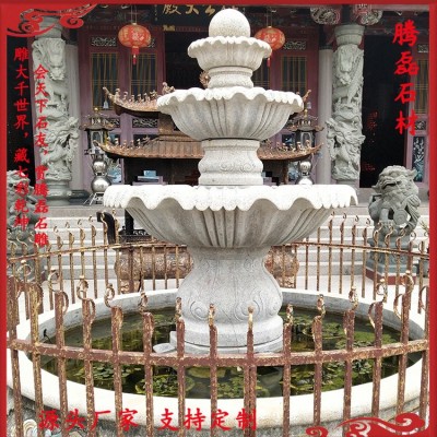 定做芝麻白石雕风水球摆件厂 欧式石材花岗岩喷泉风水球安装图2