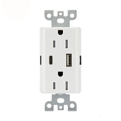 美标ETL认证USB4.2A墙面插座20W快充USB带Type C多功能插座图5