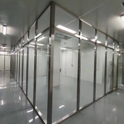 山东青岛本地制作安装钢化玻璃隔断高隔百叶方管不锈钢隔断玻璃
