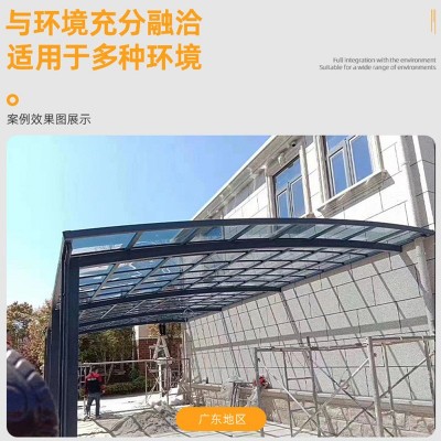 铝合金雨棚雨搭别墅耐力板遮雨棚户外庭院遮阳棚阳光房车棚图2