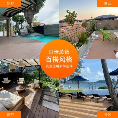 源头厂家塑木地板浮雕户外木塑地台公园庭院pvc室外塑木地板图4
