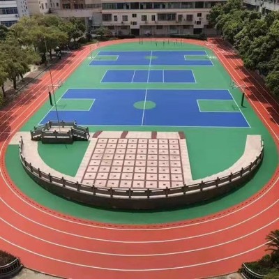 弹性硅pu球场地坪厂家 户外篮球运动场塑胶地面 硅胶球场施工图3