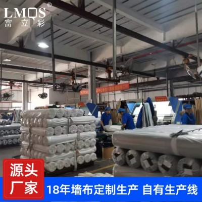 工程墙布定制 酒店简约素色阻燃1.37十字布基PVC壁布 富立彩现货图2