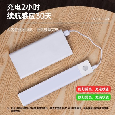 超薄人体感应灯条 智能led长条磁吸充电式橱柜酒柜衣柜自粘灯带图2