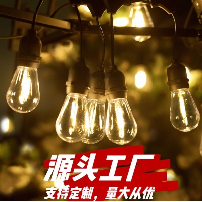 跨境专供S14 E26/E27 户外防水LED球泡灯串庭院露营花园装饰灯带图5