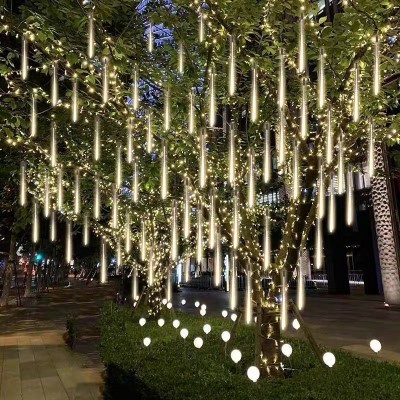 LED流星雨灯树灯七彩亮化庭院彩灯节日装饰防水流星雨灯流水灯串图5