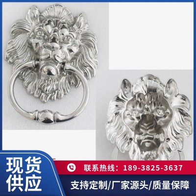 新中式仿古银色锌合金大门拉手 狮子头大拉环虎头门拉环木门把手图3