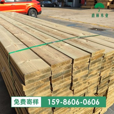 俄罗斯烘干樟子松防腐木批发表面防腐松木板碳化木户外园林木材图4