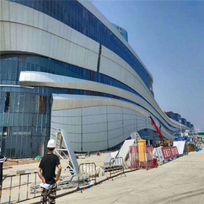 玻璃幕墙隐框明框半隐框单元式点式冲孔镂空氟碳造型铝板幕墙工程图4