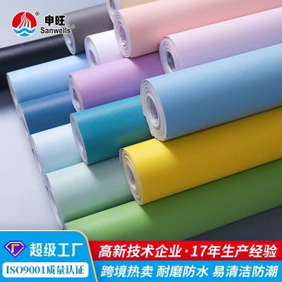 pvc卧室素色墙纸自粘加厚wallpaper背景墙贴宿舍出租房自贴壁纸图5