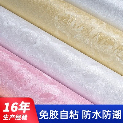 PVC墙纸自粘卧室背景墙壁翻新贴纸防水墙贴防潮即时贴跨境专供图5