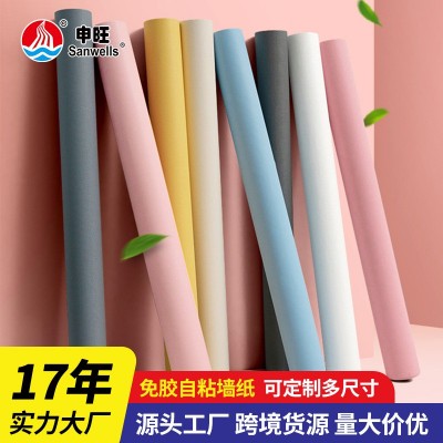 彩色即时贴PVC纯色墙纸防水现代红手工材料自粘贴幼儿园背景墙贴图5