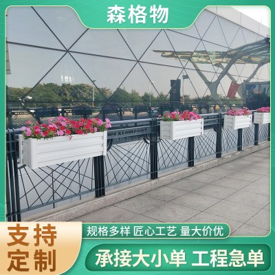 桥梁立体绿化景观花坛 户外悬挂式花架 公路隔断不锈钢花箱护栏