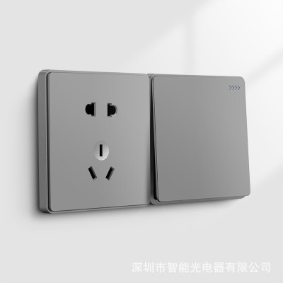 酒店连体开关面板插座双USB五孔插座 五孔带开关控制USB充电插座图2