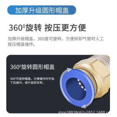 PC外螺纹直通快速插接头PC8-02/10-03/12-04快插气动接头气管接头图3