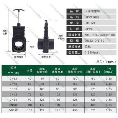 厂家供应 PVC管插板阀塑料闸阀手动刀阀拉阀UPVC闸阀法兰匝板阀图5