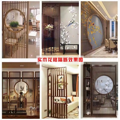 源头厂家玄关办公隔断 实木折叠中式屏风 客厅屏风隔断仿古门窗图2
